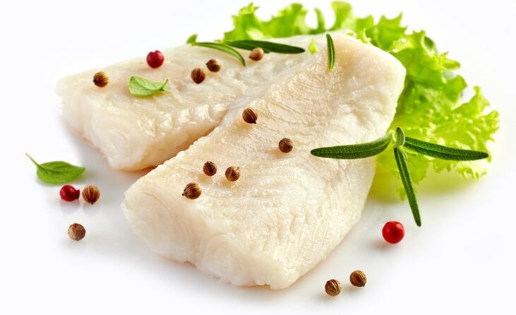 Gout diet includes boiled cod fillet